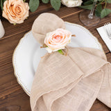 Blush Artificial Rose Flower Wooden Napkin Holders
